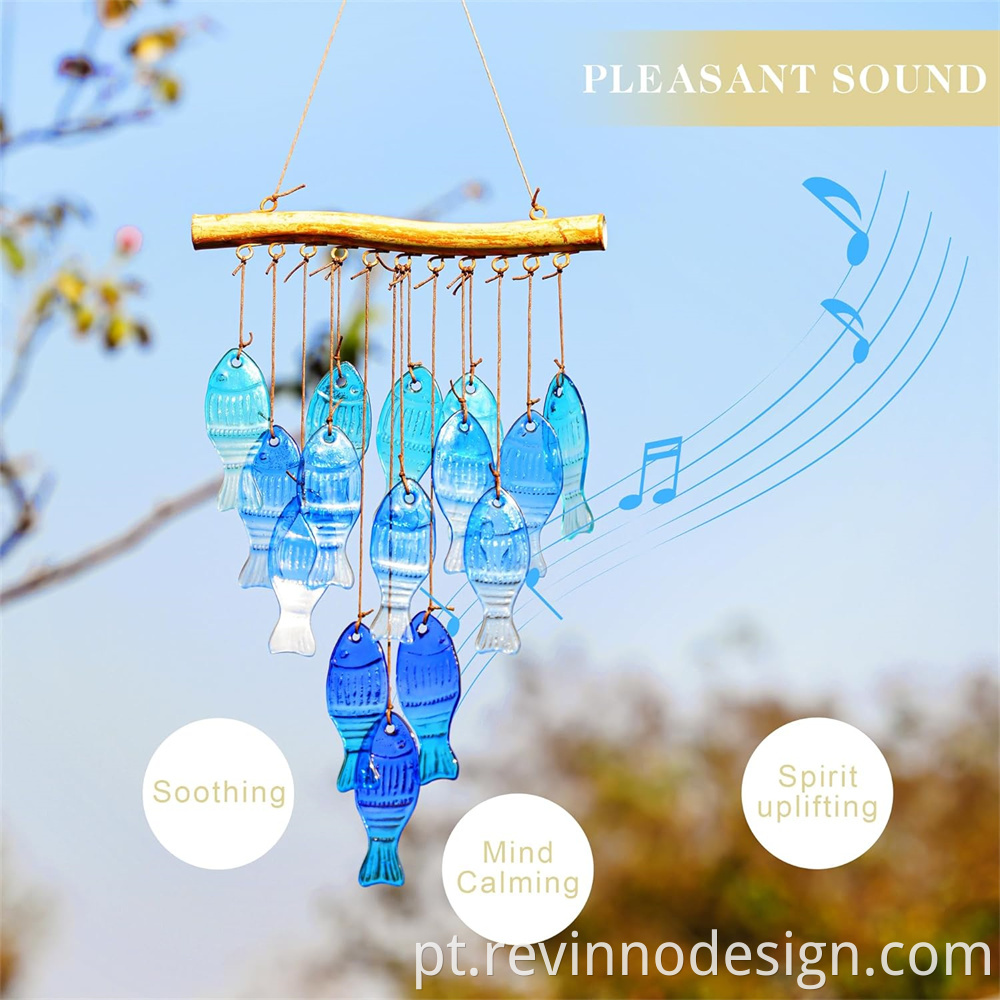 Blue Glass Sea Wind Chimes